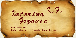 Katarina Fržović vizit kartica